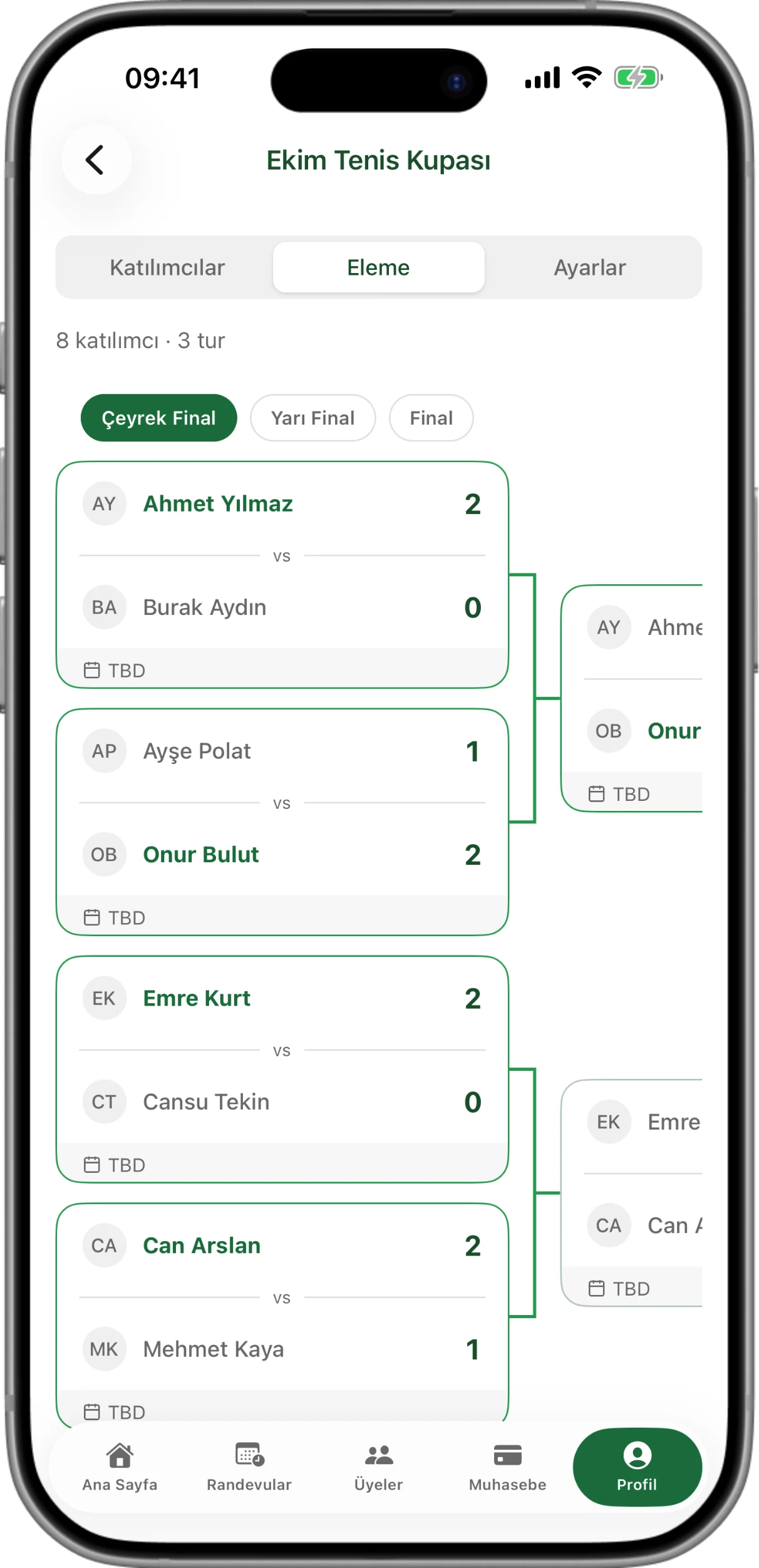 Tesis mobil — Turnuvalar